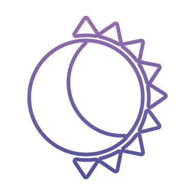 Yarım ay simgesi olan güneş, eğim stili