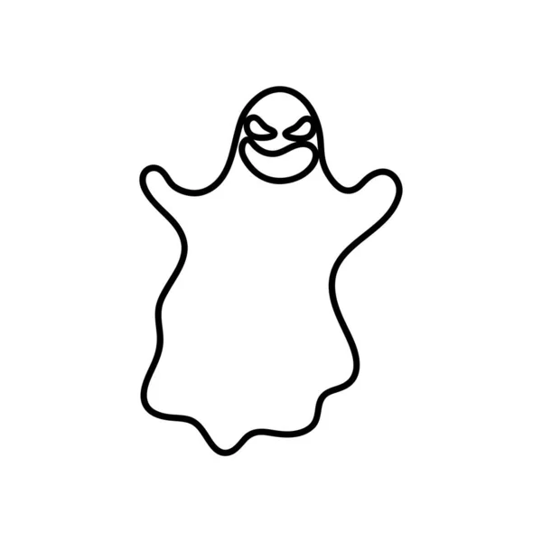 Halloween fantasma ícone sobre fundo branco, estilo de linha —  Vetores de Stock