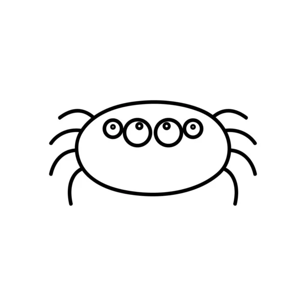 Хеллоуїн значок павука, дизайн лінійного стилю — стоковий вектор