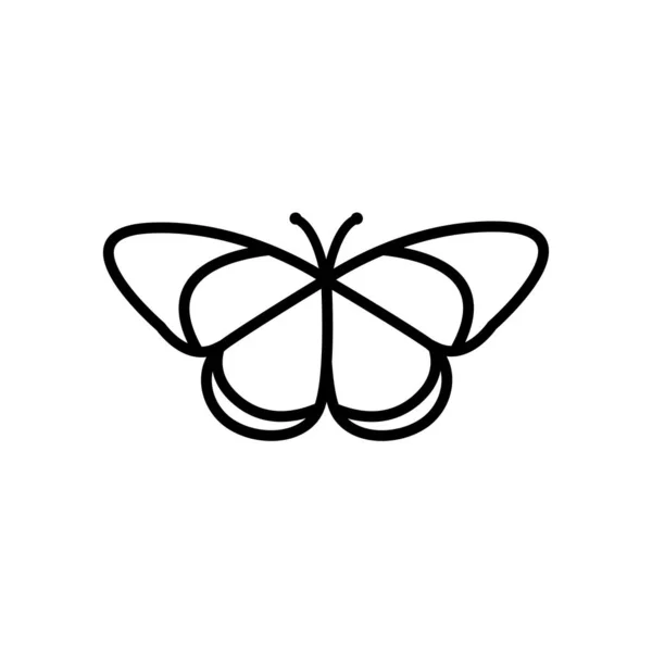Icono de mariposa de dibujos animados, estilo de línea — Archivo Imágenes Vectoriales