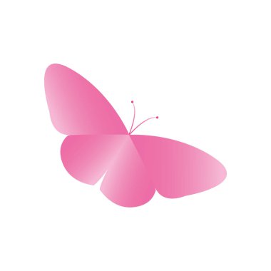 Güzel pembe kelebek ikonu, düz stil.
