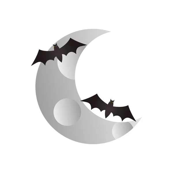 Halloween fladdermöss och fladdermöss, färgglad design — Stock vektor