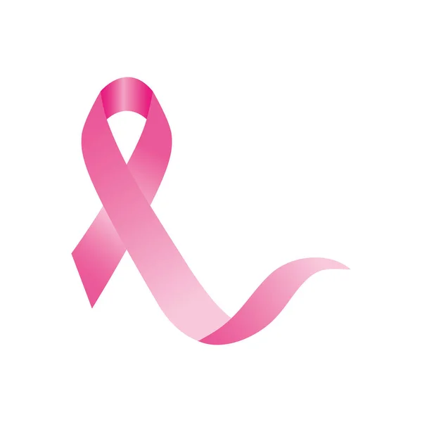 Icône de ruban de cancer du sein, style plat — Image vectorielle