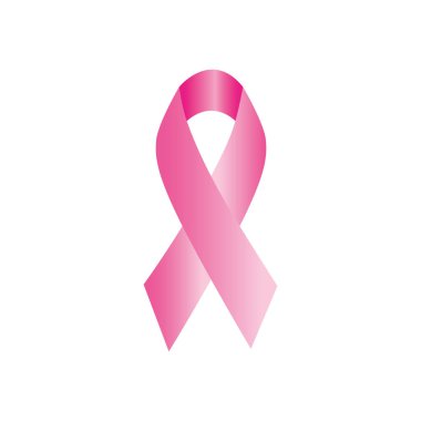 Göğüs kanseri kurdelesi, düz stil.