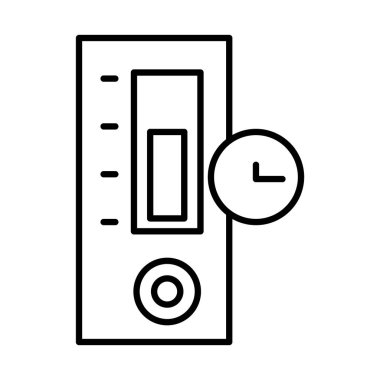 covid test device and clock icon, line style clipart