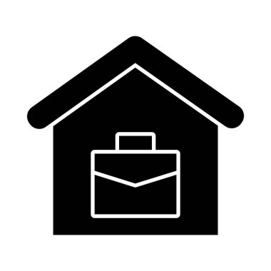 iş portföyü simgesi olan ev, siluet biçimi