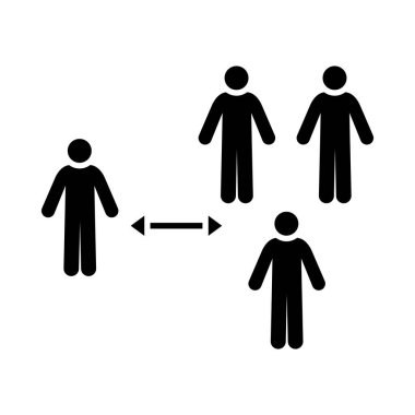 Sosyal uzaklık simgesini, siluet biçimini koru