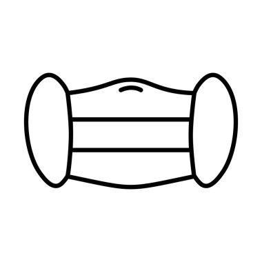 Ağız maskesi ikonu, çizgi tarzı