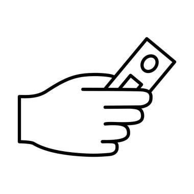 Bir covid test simgesini tutan el, satır biçimi