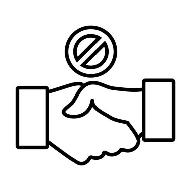 Yasak işaret sembolüyle titreyen eller, çizgi biçimi