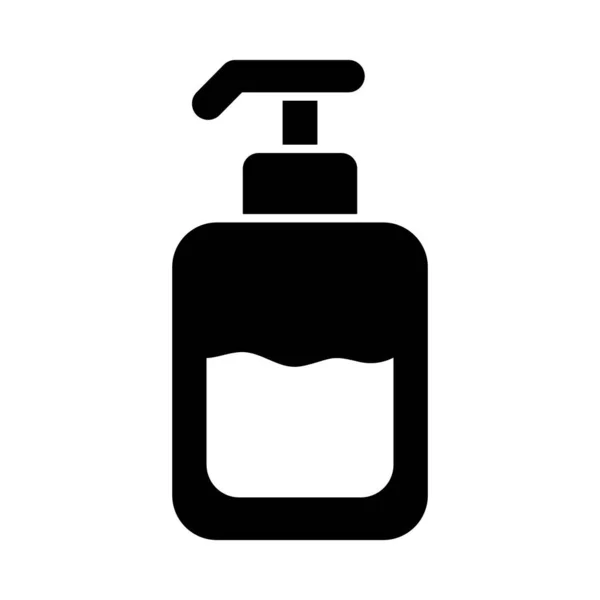 Icona della bottiglia di gel antibatterico, stile silhouette — Vettoriale Stock