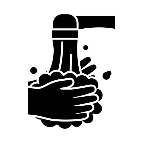 Ikona kran i mycia rąk, styl sylwetka — Wektor stockowy