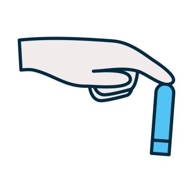 Parmak simgesi, satır ve doldurma biçimi ile glukometre testi