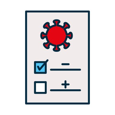 covid test belgesi simgesi, satır ve doldurma biçimi