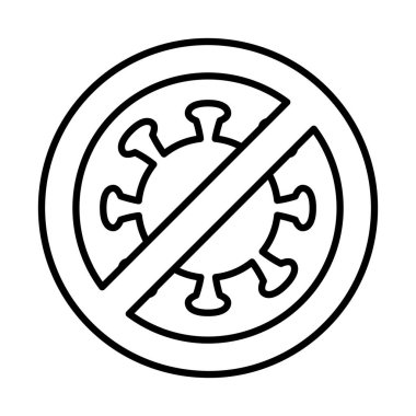 Coronavirus yasaklanmış işaret simgesi, satır biçimi