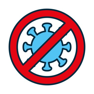 Coronavirus yasaklanmış işaret simgesi, satır ve doldurma biçimi