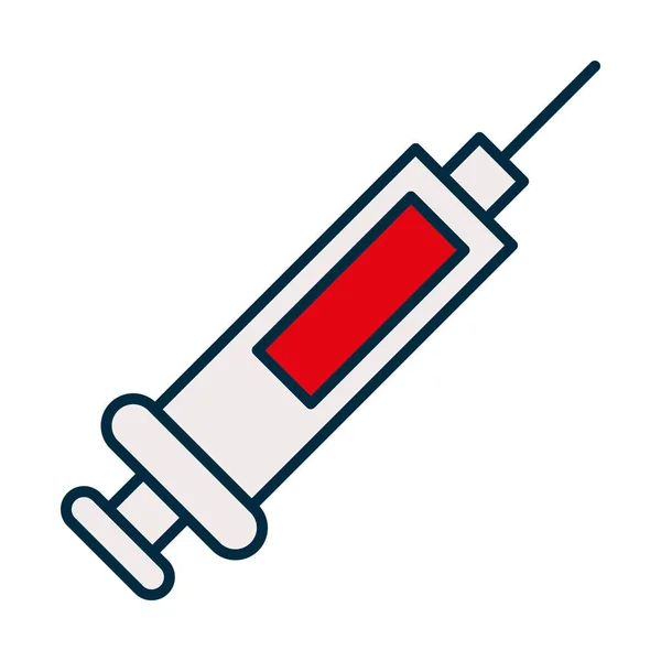 Σύριγγα με εικονίδιο αίματος, γραμμή και στυλ πλήρωσης — Διανυσματικό Αρχείο
