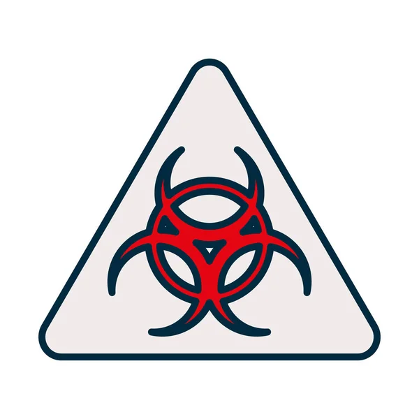 Icona simbolo del segno di rischio biologico, linea e stile di riempimento — Vettoriale Stock