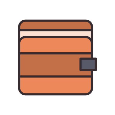 Cüzdan satırı ve biçim ikonu vektör tasarımını doldur