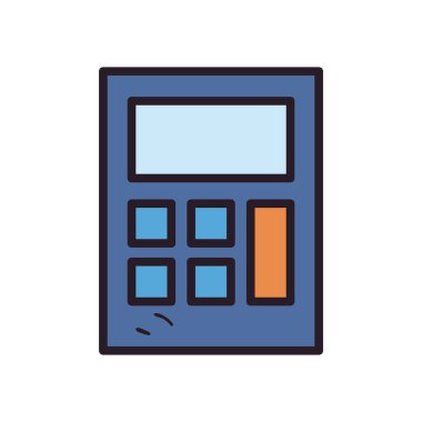 hesap makinesi aracı satırı ve biçim ikonu vektör tasarımını doldur