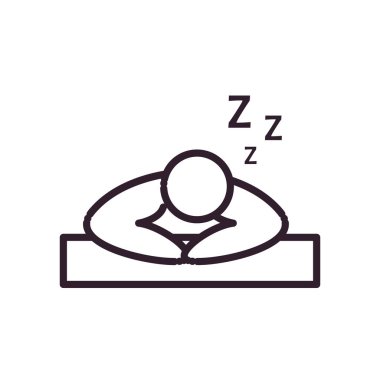 Uyuyan Adam avatar çizgisi simge vektör tasarımı