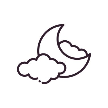 Bulutlar çizgisi biçim vektör tasarımlı ay