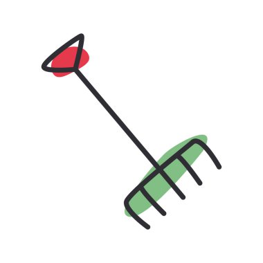 bahçe tırmık çizgisi ve biçim ikonu vektör tasarımını doldur