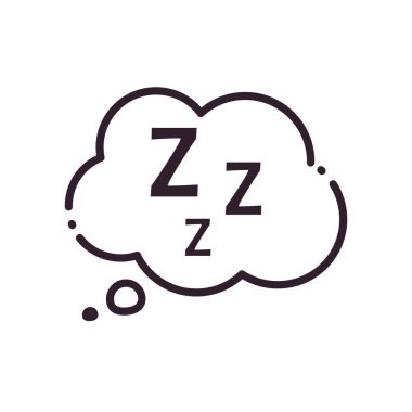 uyuyan bulut çizgisi biçim vektör tasarımı