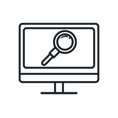 Bilgisayar satırı biçim vektör tasarımında lupe