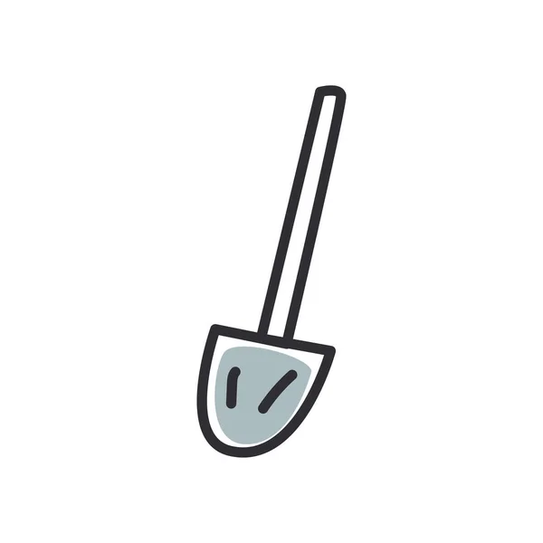 Garden shovel line and fill style icon vector design — Stock Vector