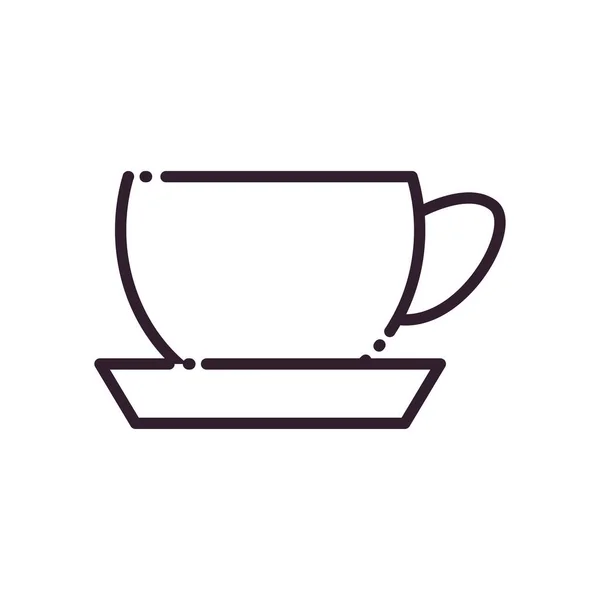 Café caneca linha estilo ícone vetor design —  Vetores de Stock