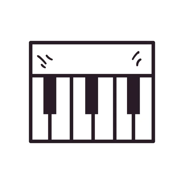 Piano instrumento linha estilo ícone vetor design — Vetor de Stock