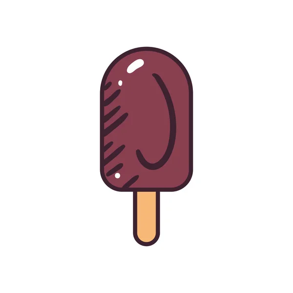 Pop art ligne de crème glacée et le style de remplissage icône vectoriel design — Image vectorielle