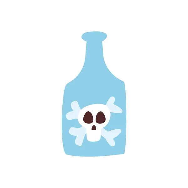 Mexican tequila bottle with skull free form icon vector design — 스톡 벡터