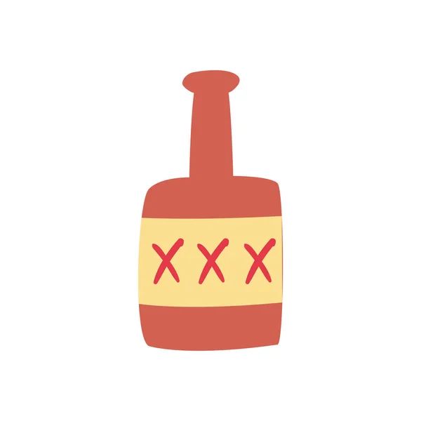 Мексиканская бутылка текилы с крестами свободный стиль формы иконки векторный дизайн — стоковый вектор