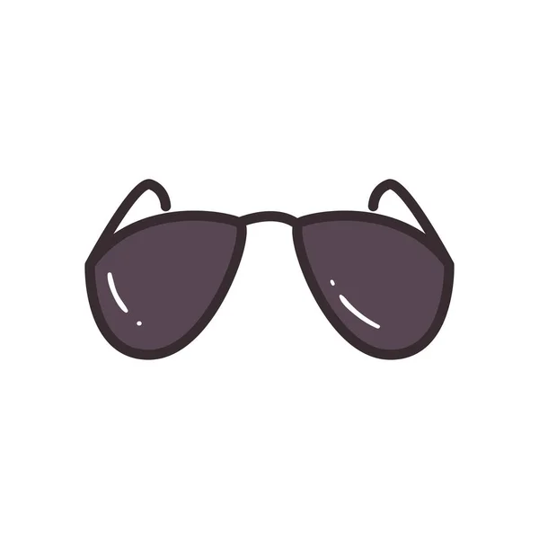 夏のメガネラインと塗りつぶしスタイルのアイコンベクトルデザイン — ストックベクタ