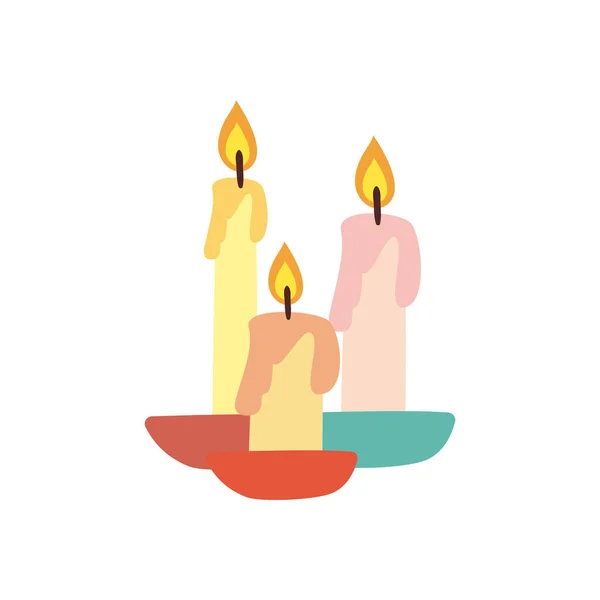 Candles free form style icon vector design — Stock Vector