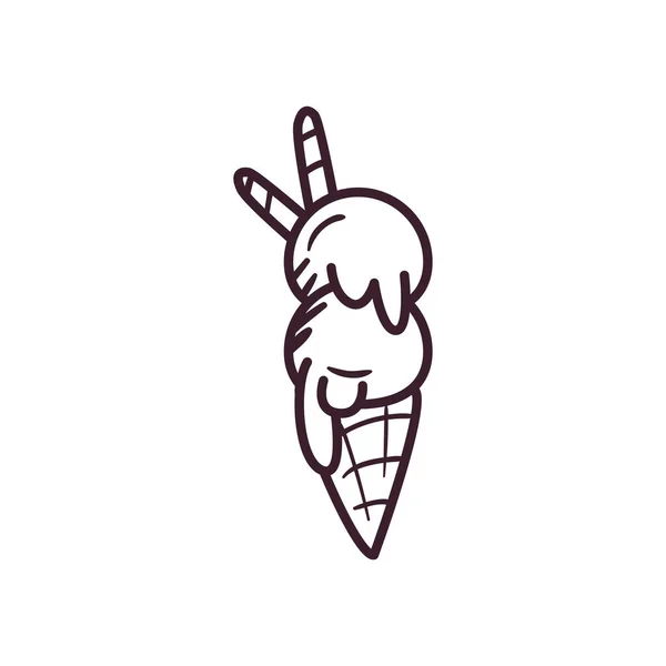 Pop art zmrzlina kuželosečka styl ikony vektor design — Stockový vektor