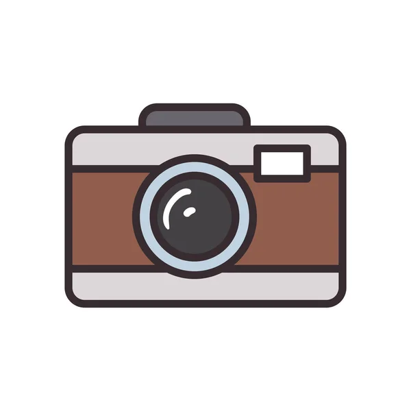 Camera device line and fill style icon vector design — Stock Vector