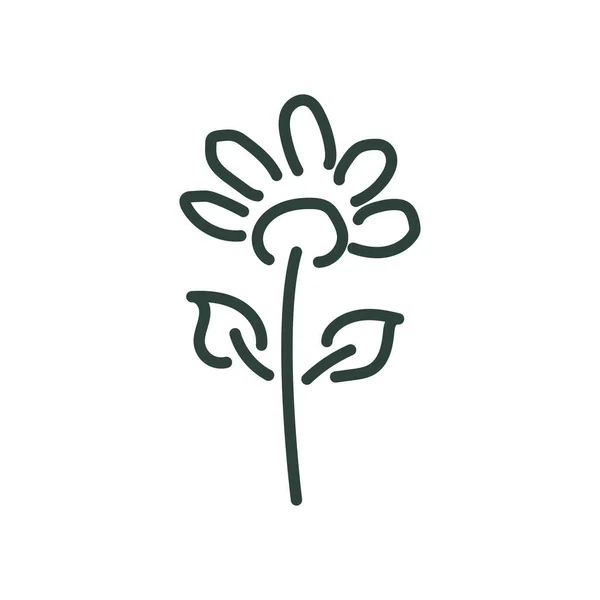 Línea de flores icono de estilo diseño vectorial — Archivo Imágenes Vectoriales
