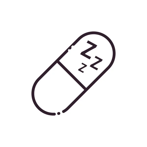 Sleeping pill line style icon vector design — Stock Vector