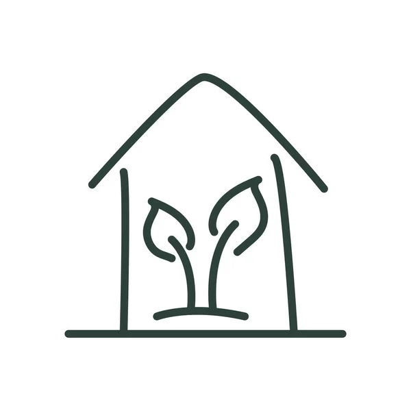 Gartenblätter in Hauslinie Stil-Ikone Vektor-Design — Stockvektor