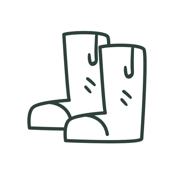 Garden boots line style icon vector design — Stock Vector