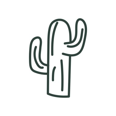 kaktüs bitkisi çizgisi biçim vektör tasarımı