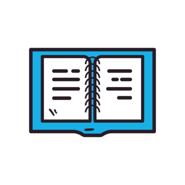 okul açık dizüstü bilgisayar satırı ve biçim ikonu vektör tasarımını doldur