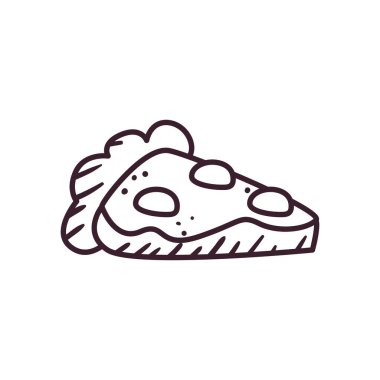 pop art pizza çizgisi simge vektör tasarımı