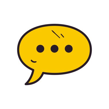 İletişim baloncuk hattı ve biçim ikonu vektör tasarımını doldur