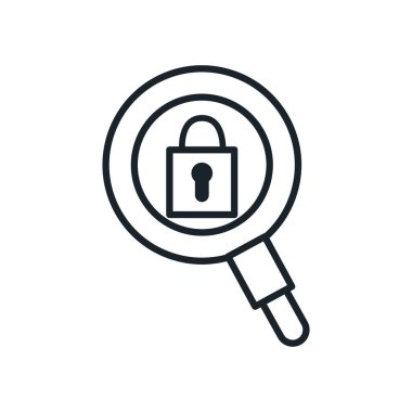 lupe çizgisi biçim vektör tasarımında asma kilit