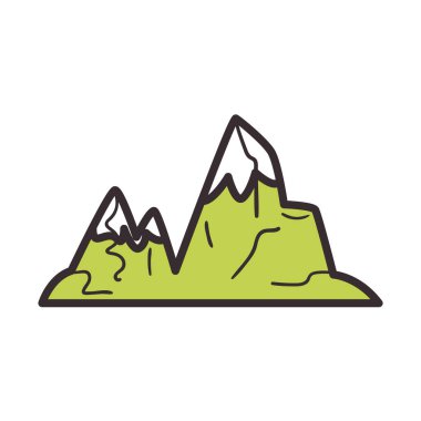 dağ manzarası çizgisi ve biçim ikonu vektör tasarımı