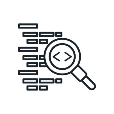 Metin paragraf satır biçim vektör tasarımı içeren lupe